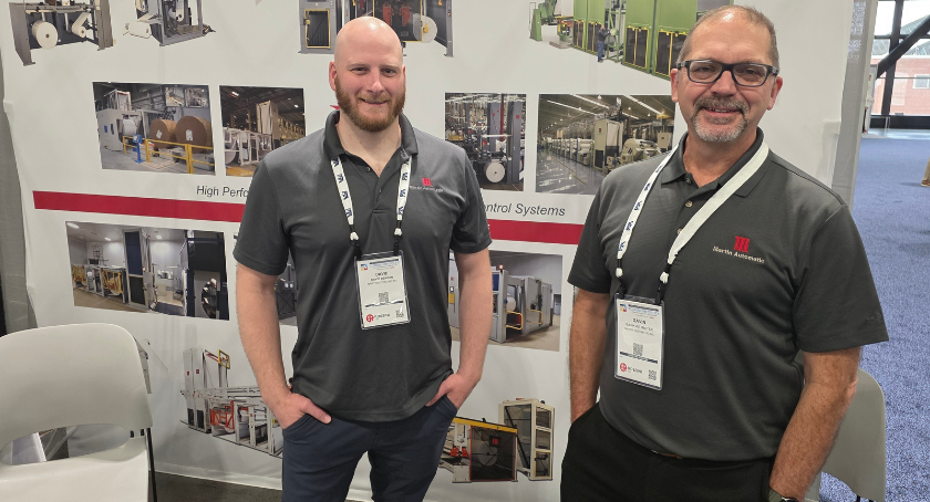 David Benson (L) and Gavin Rittmeyer detail the latest product offerings at Martin Automatic.