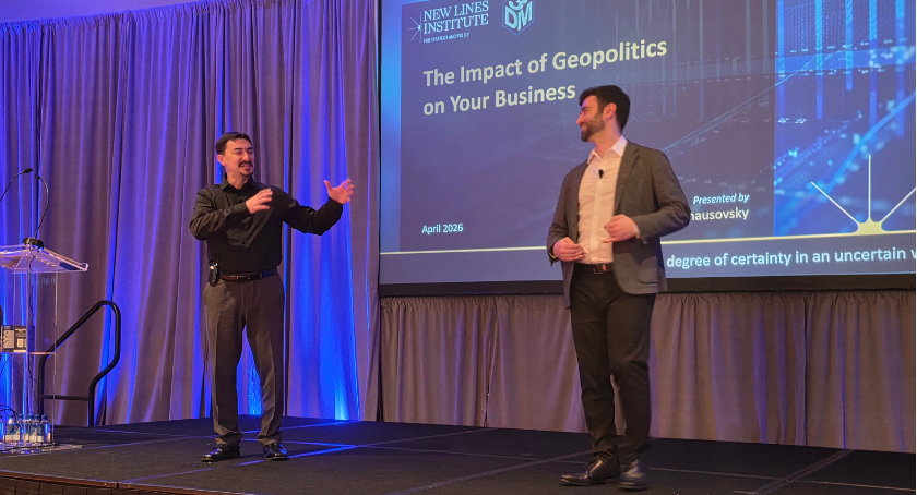 Alex Chausovsky (L) and his brother, Eugene, provide a geopolitical look at the economy.
