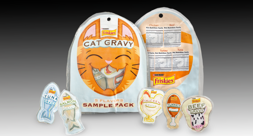 The Flavored Gravy Sample Pouches offer cat owners an easy, low-waste way to discover their pet’s favorite flavors. Many cats are picky eaters, leading to wasted food and money as owners experiment with full-sized products. Our innovative design separates flavor from dry food, providing five single-serve gravy pouches in a convenient, flexible, resealable Doy pack made from 90% post-consumer recycled (PCR) content material. Each tear notch pouch lets owners squeeze out just the right amount to test a flavor without committing to a large purchase. This sample pack reduces waste, saves money, and makes mealtime customization simple and stress-free.